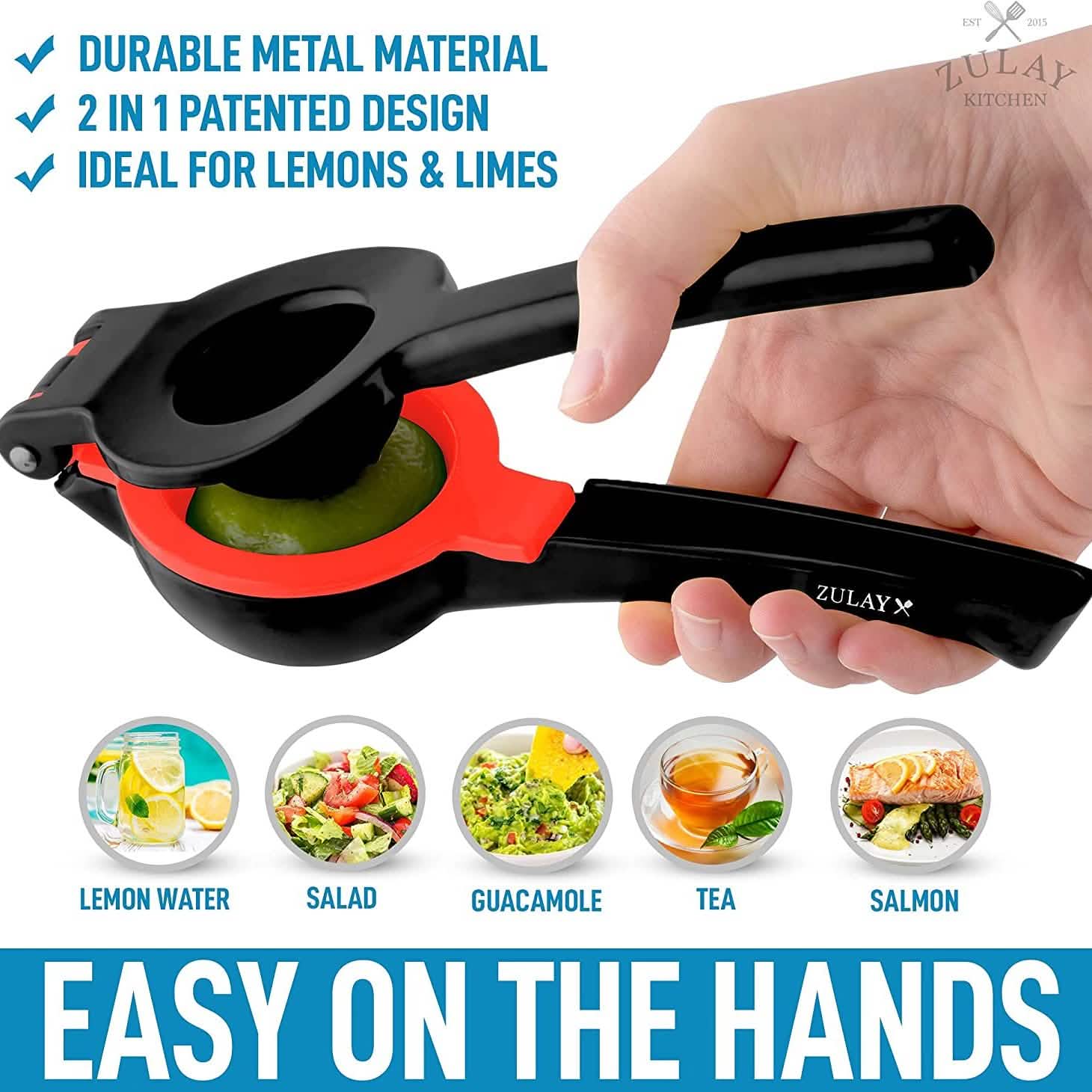 Zulay Metal 2-in-1 Lemon Lime Squeezer DailySale