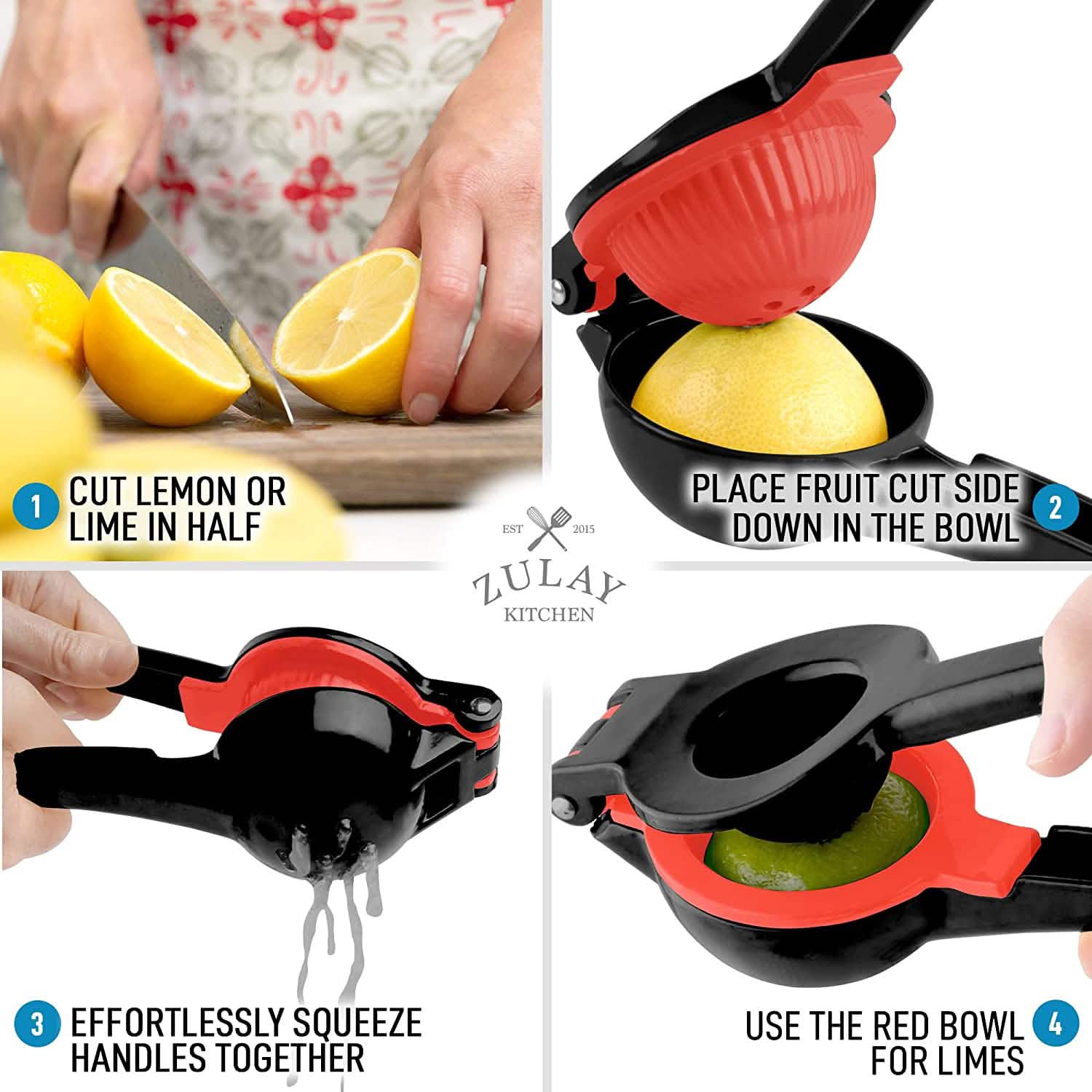 Zulay Metal 2-in-1 Lemon Lime Squeezer DailySale