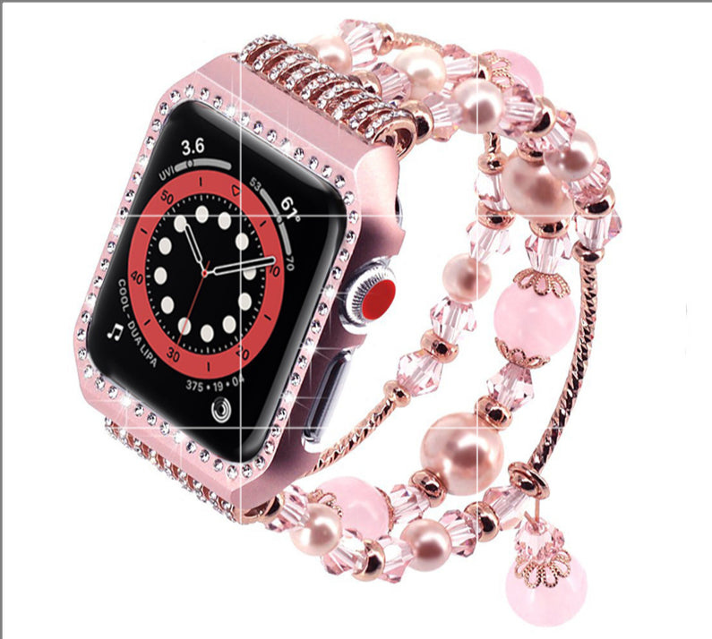 Sylish Charm Bracelet Strap and Bling Case For Apple Watch