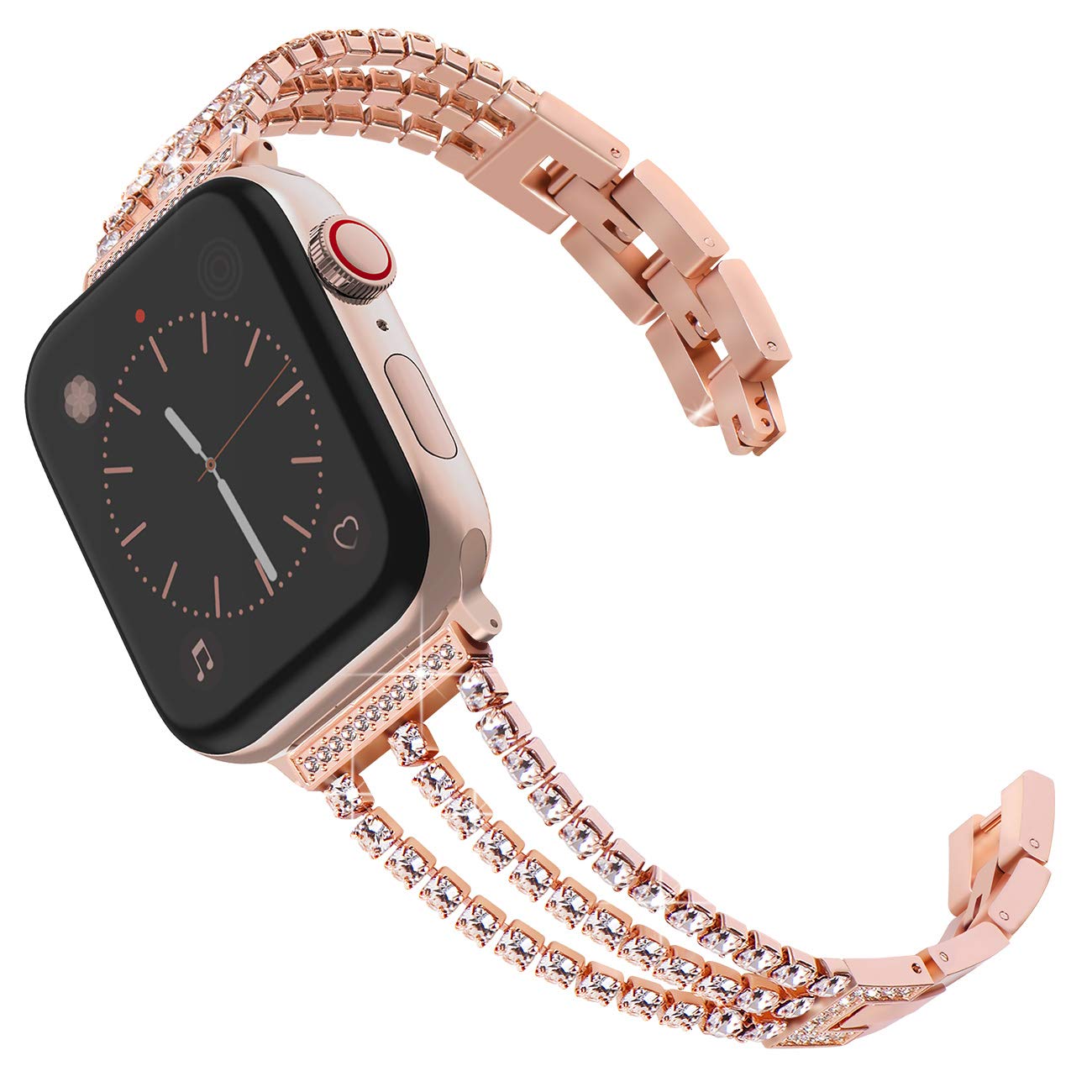 Rhinestone Diamond look Chain Band for Apple Watch Band Stainless Steel - Wristwatchstraps.co