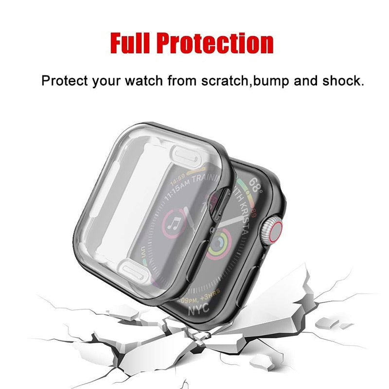 TPU Protector Watch Cover Case with Screen Protection For Apple Watch - Wrist Watch Straps
