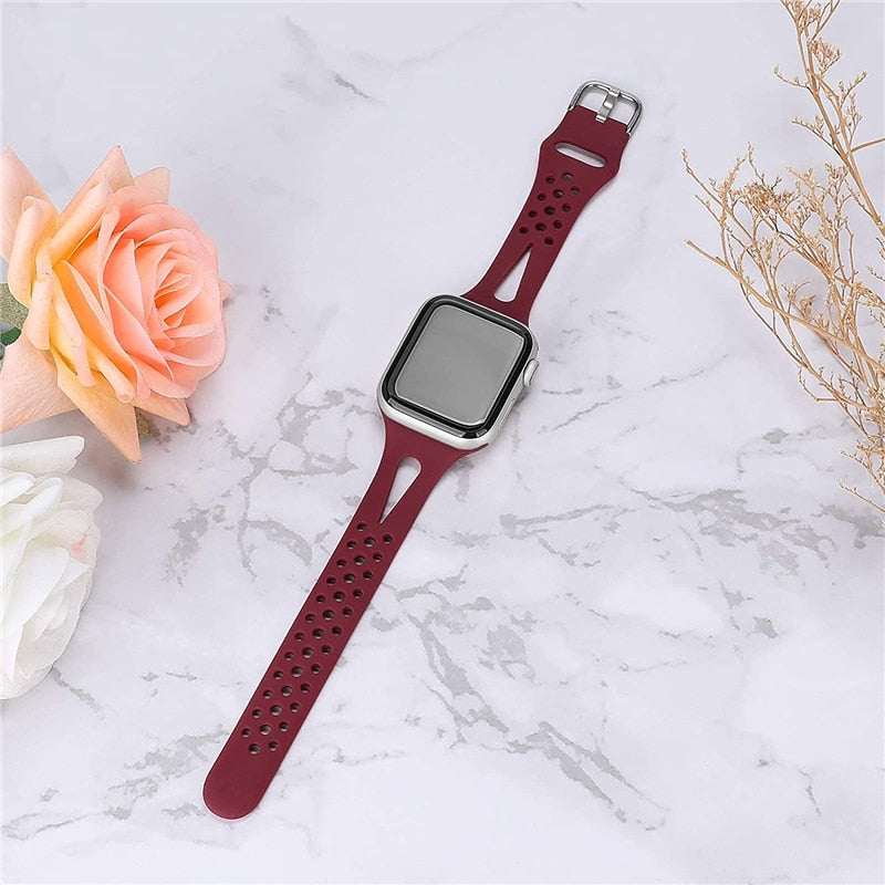 Slim Sport Silicone Strap with Buckle for Apple watch - Wristwatchstraps.co