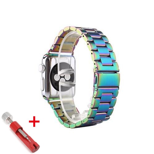 Stainless Steel Metal Bands with Folding Clasp and link tool for Apple Watch - Wristwatchstraps.co