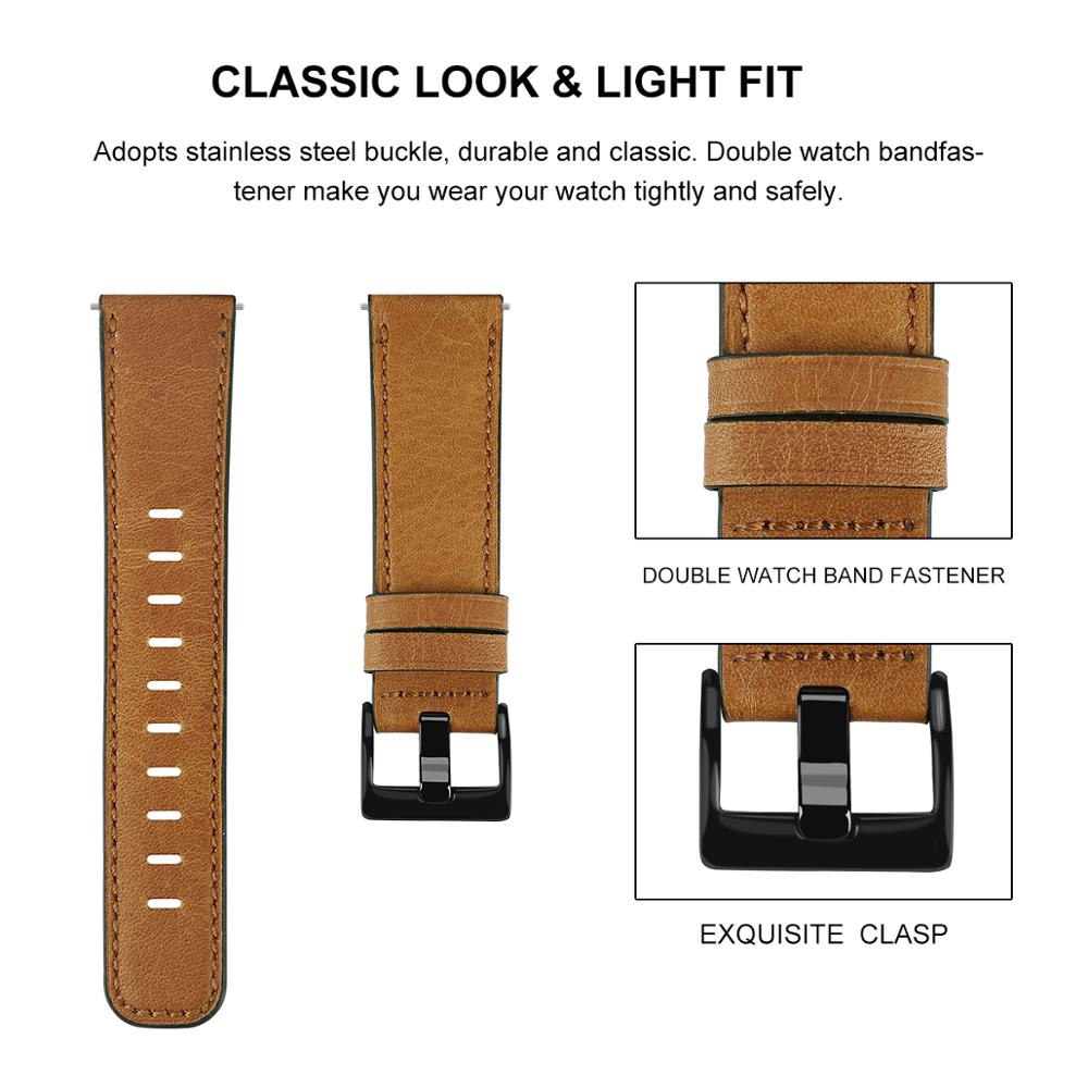 Distressed Premium 22mm Leather band For Samsung Galaxy, Huawei, And Amazfit Watch - Wristwatchstraps.co