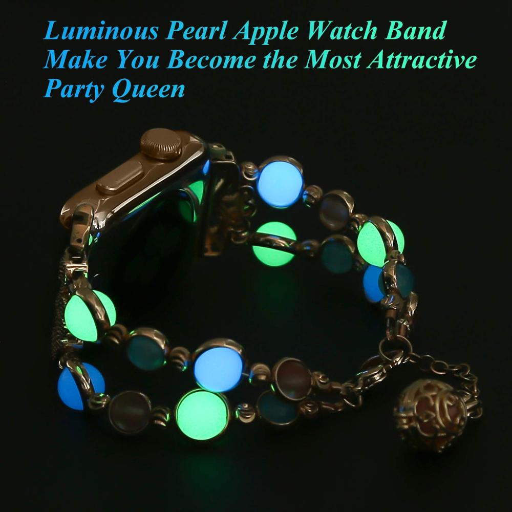 Women Night Luminous Pearl Strap For Apple watch - Wristwatchstraps.co