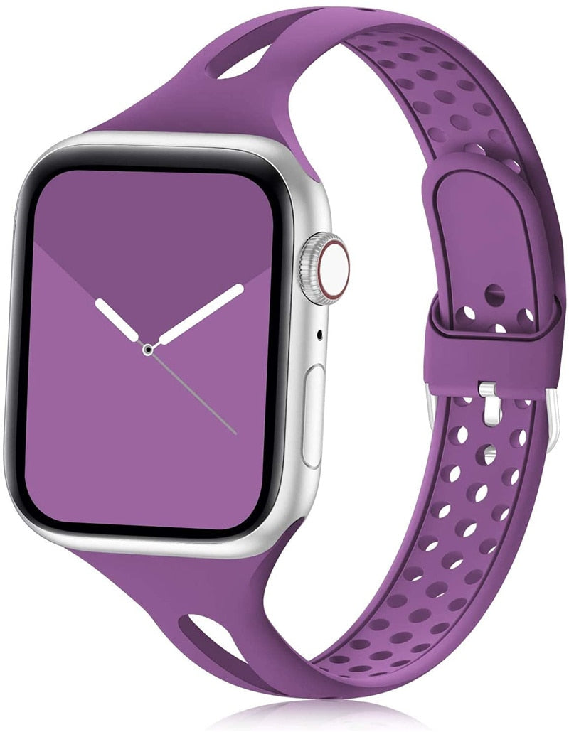 Slim Sport Silicone Strap with Buckle for Apple watch - Wristwatchstraps.co