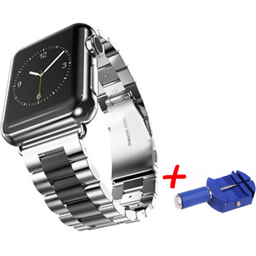 Stainless Steel Metal Bands with Folding Clasp and link tool for Apple Watch - Wristwatchstraps.co