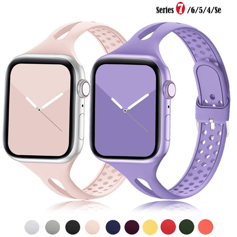 Slim Sport Silicone Strap with Buckle for Apple watch - Wristwatchstraps.co