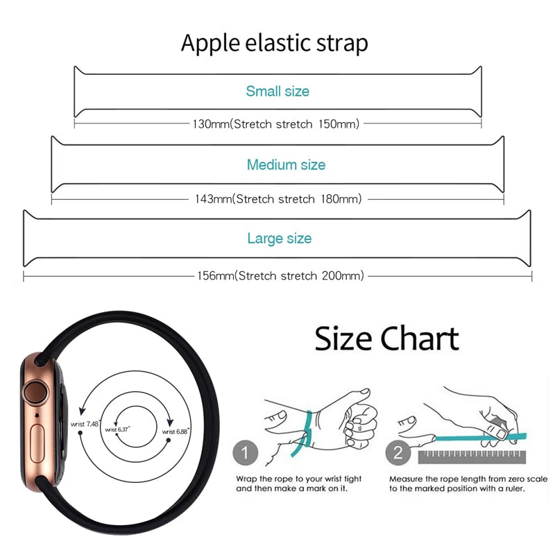 Silicone Solo Loop Strap for new Apple Watch 6 SE All Series