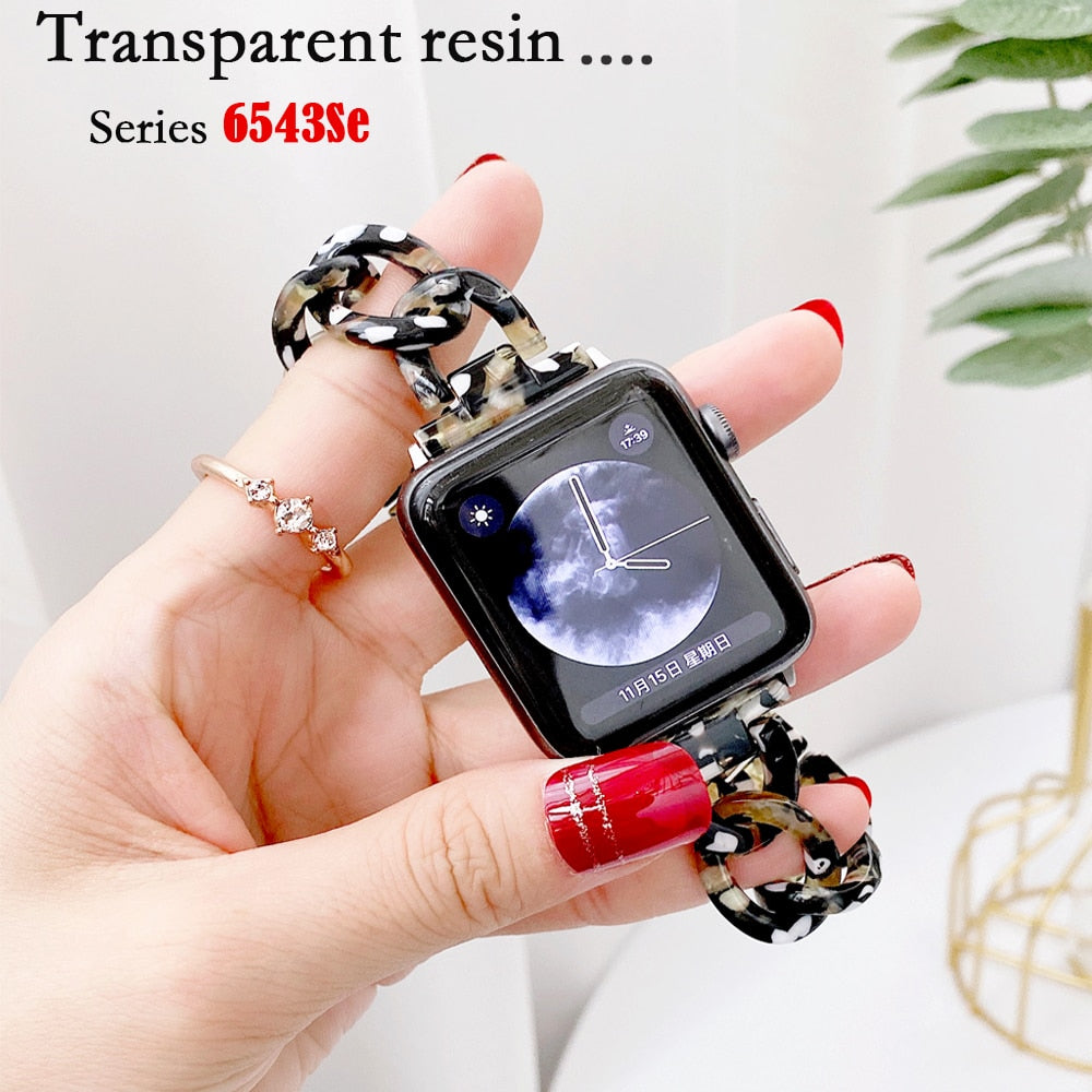 Transparent Resin Straps for apple watch band - Wristwatchstraps.co