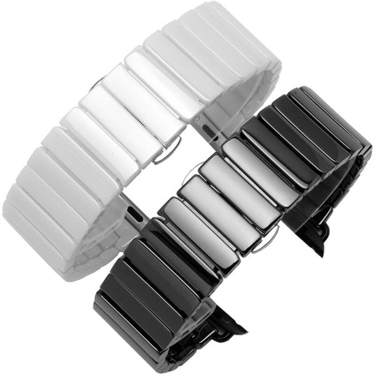 Ceramic Strap with Stainless Steel Butterfly Buckle for Apple Watch - Wristwatchstraps.co