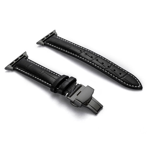 Leather watchband bracelet for Apple watch series 5 4 3 2 - Wristwatchstraps.co