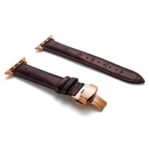 Leather watchband bracelet for Apple watch series 5 4 3 2 - Wristwatchstraps.co