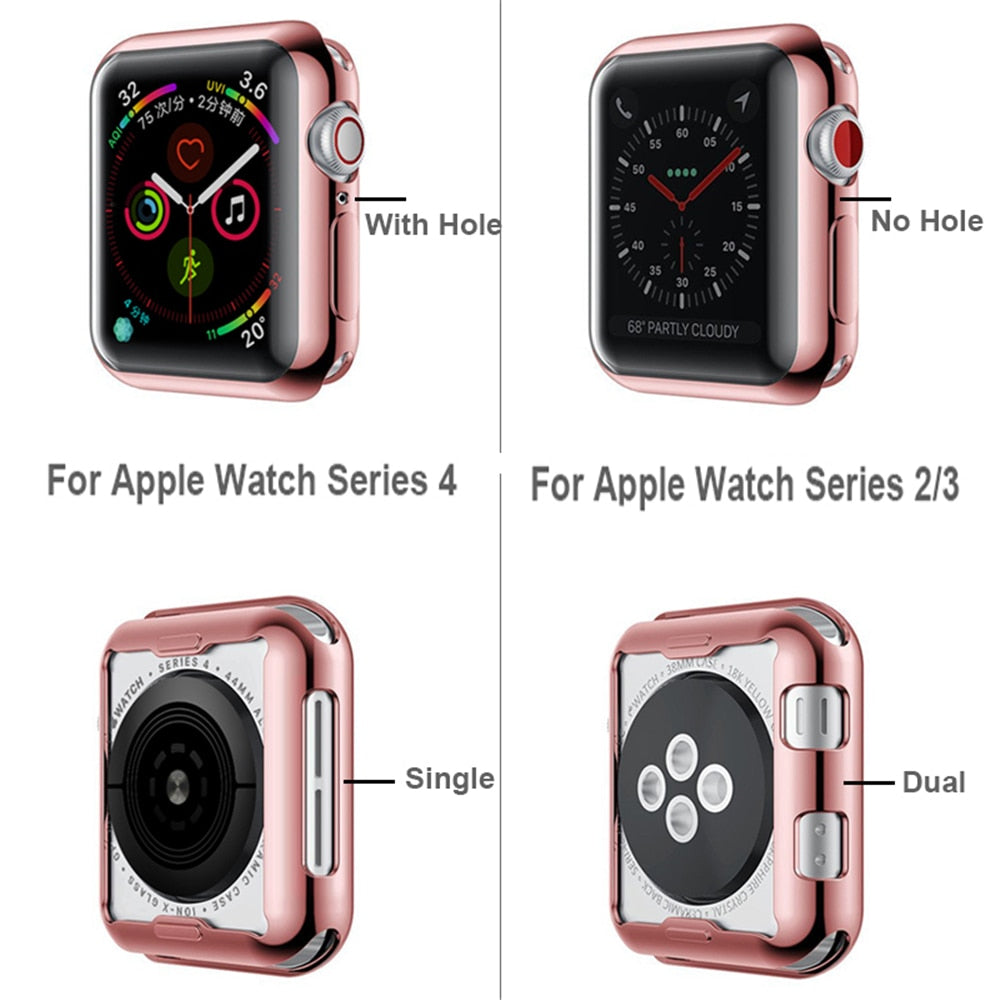 TPU Protector Watch Cover Case with Screen Protection For Apple Watch - Wrist Watch Straps