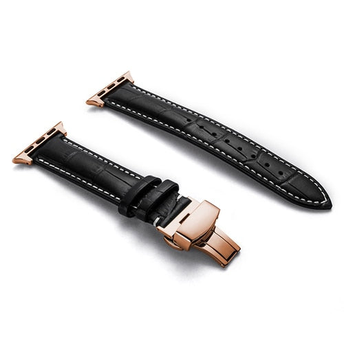 Leather watchband bracelet for Apple watch series 5 4 3 2 - Wristwatchstraps.co