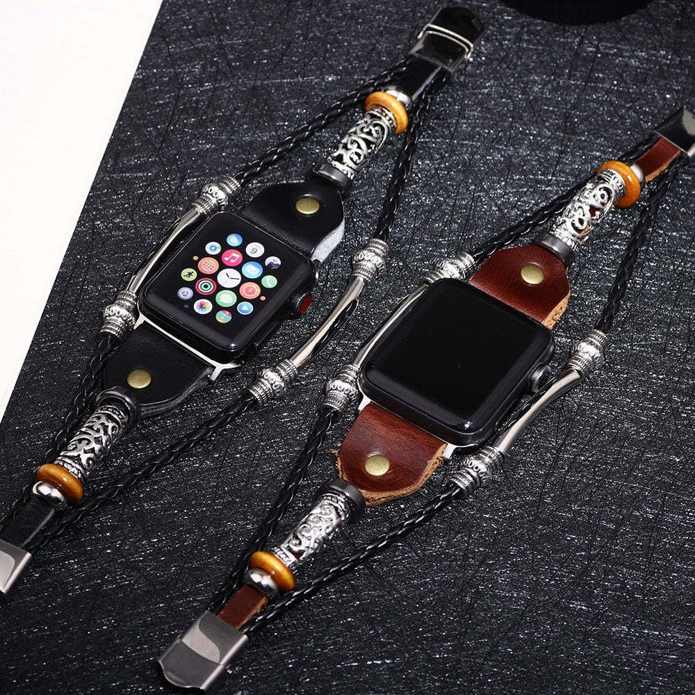 Vintage Edition Slim Leather Strap for Apple Watch - Wristwatchstraps.co