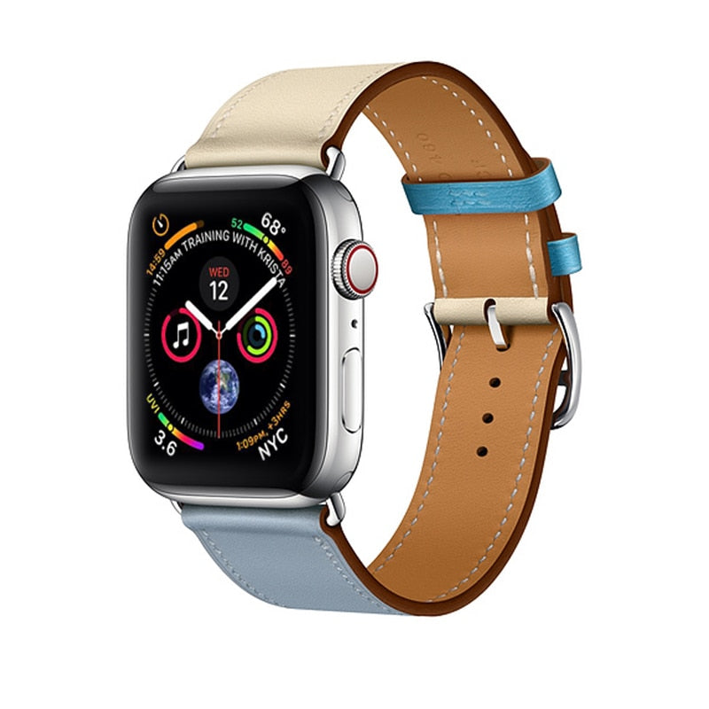 Single Tour Genuine Leather Strap for series 5/4/3/2/1, Hermes, Nike Apple Watches - Wristwatchstraps.co