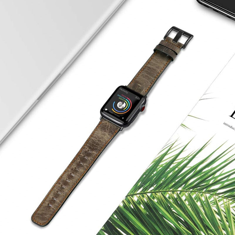 Distressed premium leather watch strap for Apple Watch - Wristwatchstraps.co