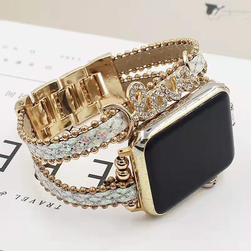 Luxury Metal Braided charm Leather bracelet for women - Wristwatchstraps.co