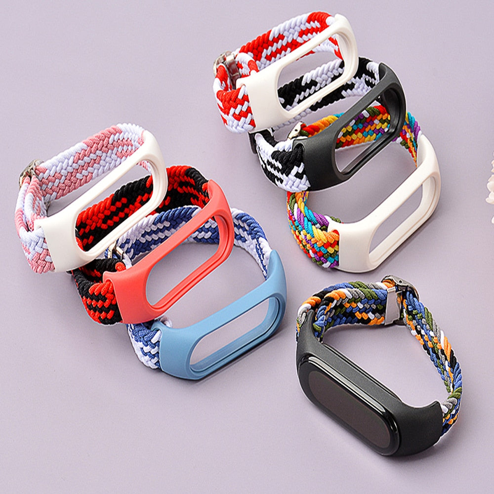 Adjustable Nylon Braided Mi band 3,4,5 and 6 - Wristwatchstraps.co