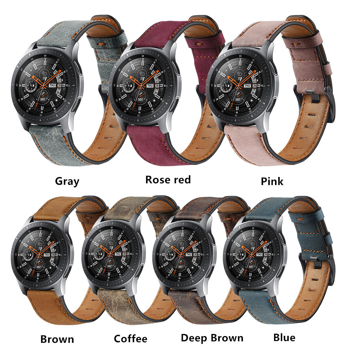 Distressed Premium 22mm Leather band For Samsung Galaxy, Huawei, And Amazfit Watch - Wristwatchstraps.co