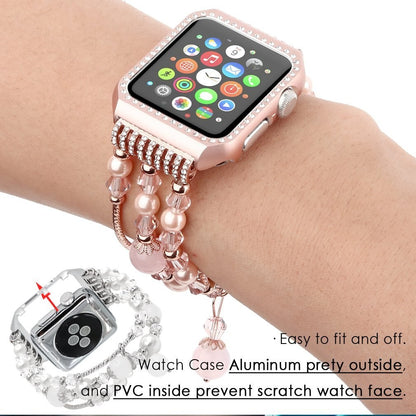 Sylish Charm Bracelet Strap and Bling Case For Apple Watch