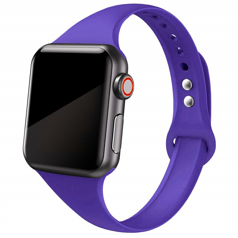 Slim Silicone Strap for Apple watch band - Wristwatchstraps.co