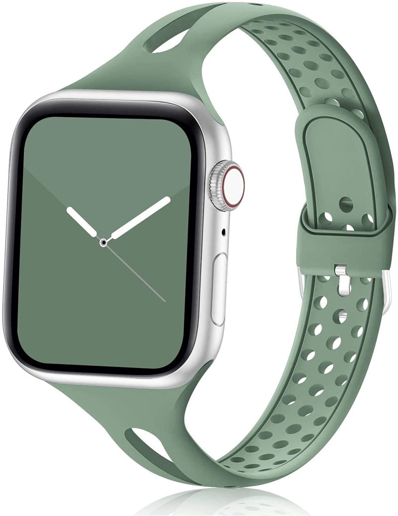 Slim Sport Silicone Strap with Buckle for Apple watch - Wristwatchstraps.co