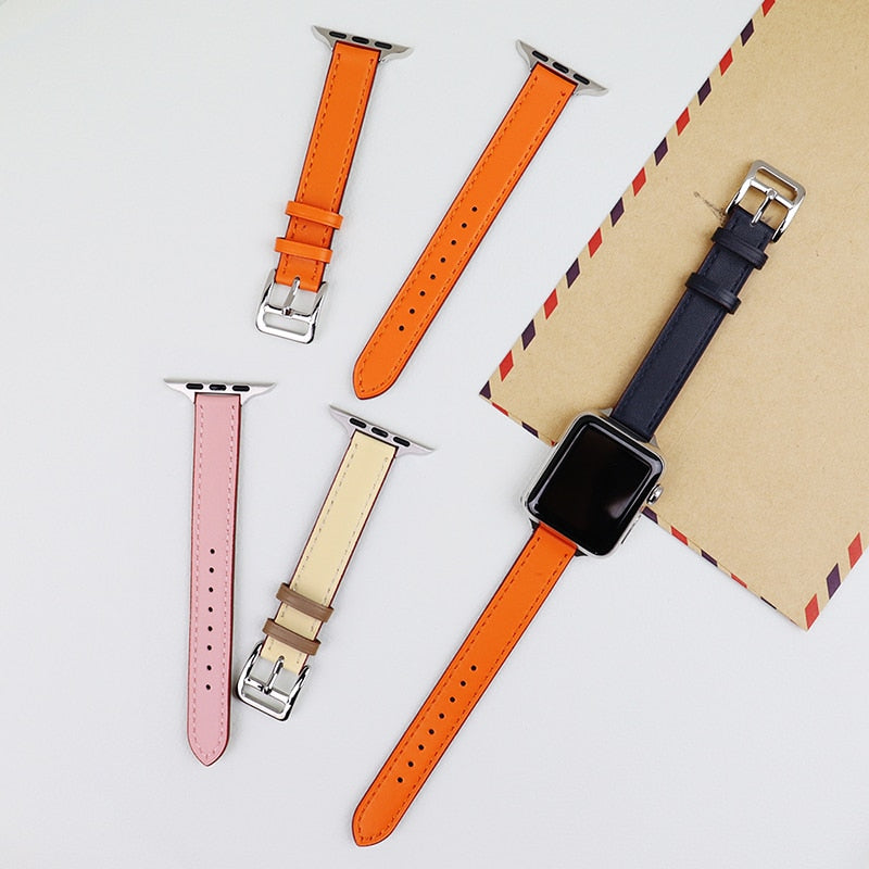 Single Tour Slim Genuine Leather strap For Apple Watch - Wristwatchstraps.co