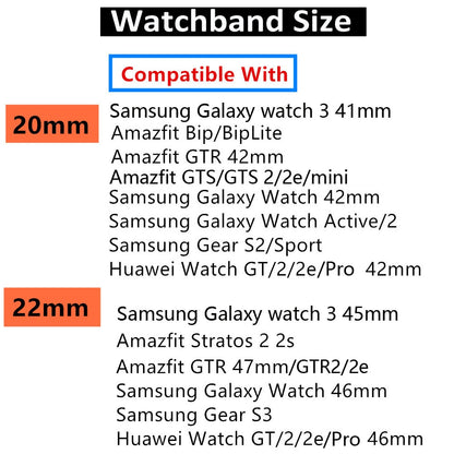 Nylon Adjustable Elastic watchband bracelet  For Samsung Galaxy, Huawei, And Amazfit Watch. - Wristwatchstraps.co