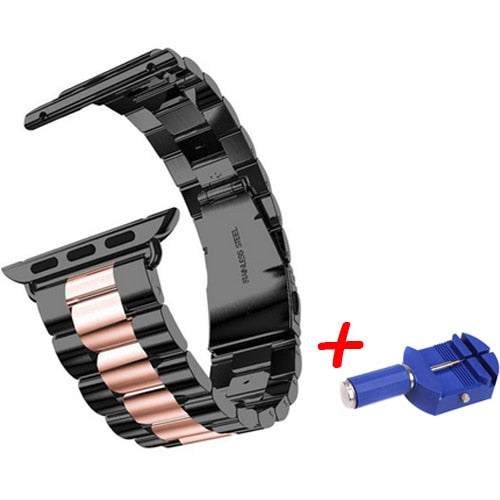 Stainless Steel Metal Bands with Folding Clasp and link tool for Apple Watch - Wristwatchstraps.co