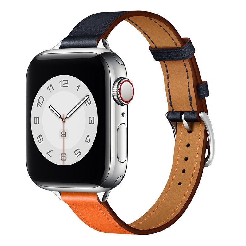 Single Tour Slim Genuine Leather strap For Apple Watch - Wristwatchstraps.co