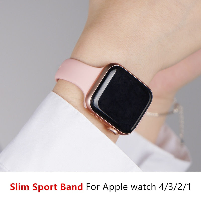 Slim Silicone Strap for Apple watch band - Wristwatchstraps.co