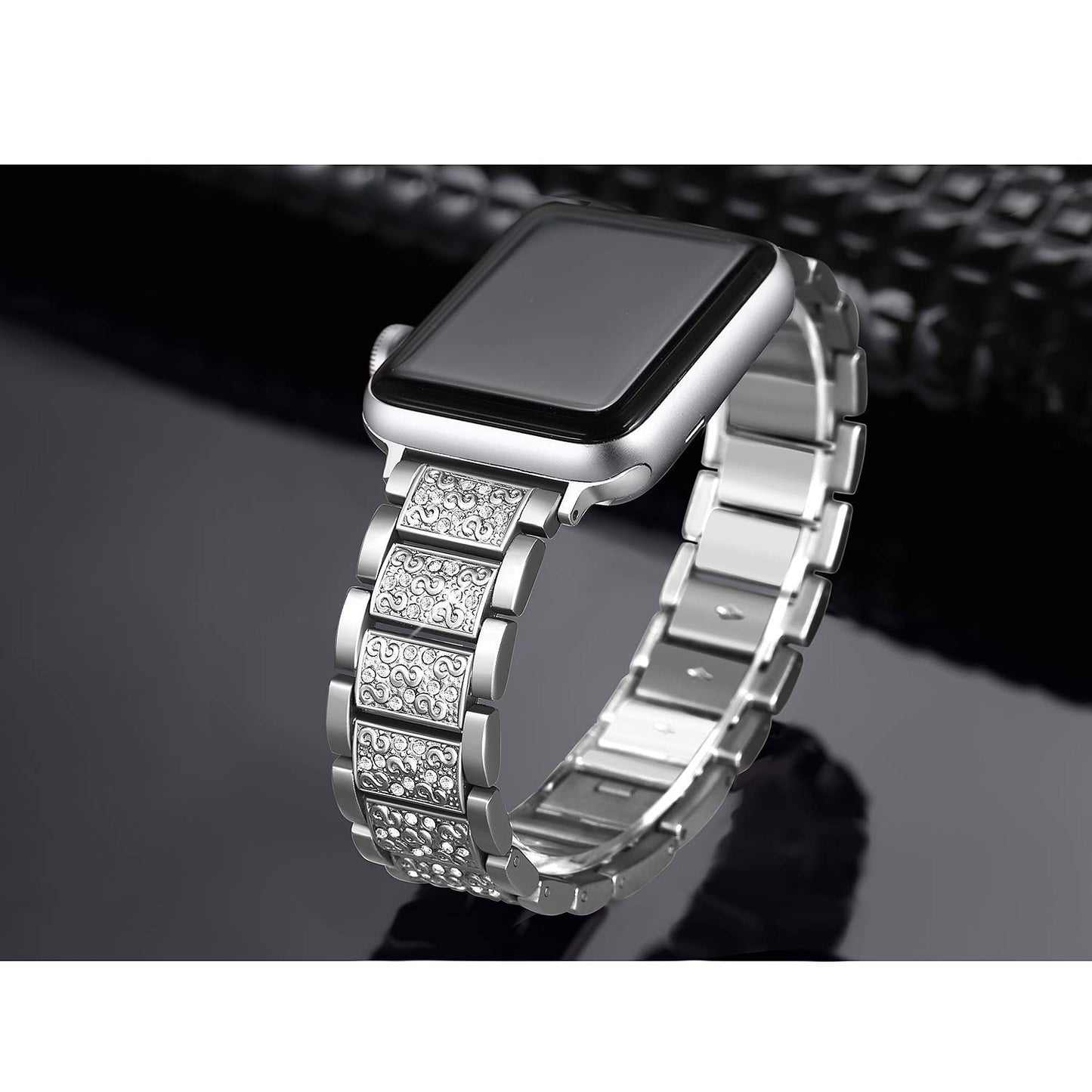 Luxury Diamond Rhinestone Crystal Stone Band + Case Combo for Apple Watch - Wristwatchstraps.co