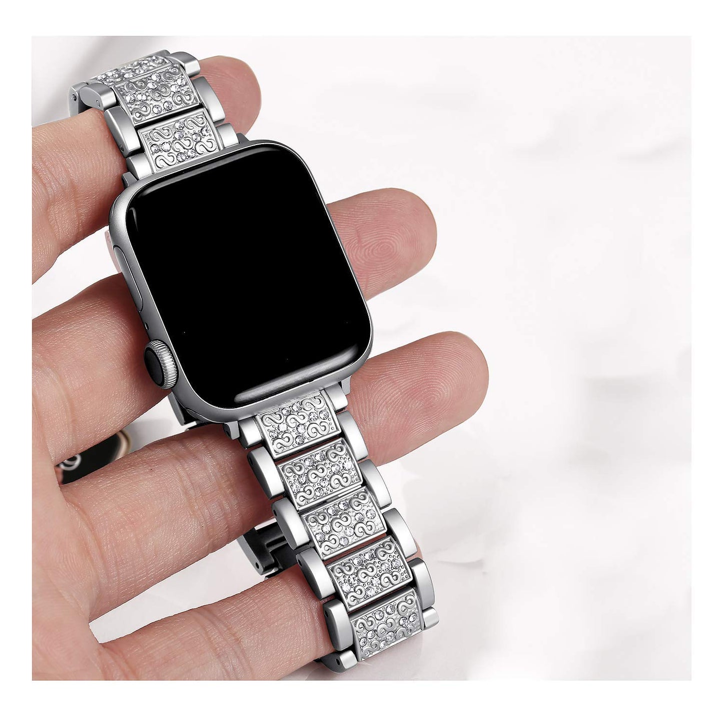 Luxury Diamond Rhinestone Crystal Stone Band + Case Combo for Apple Watch - Wristwatchstraps.co