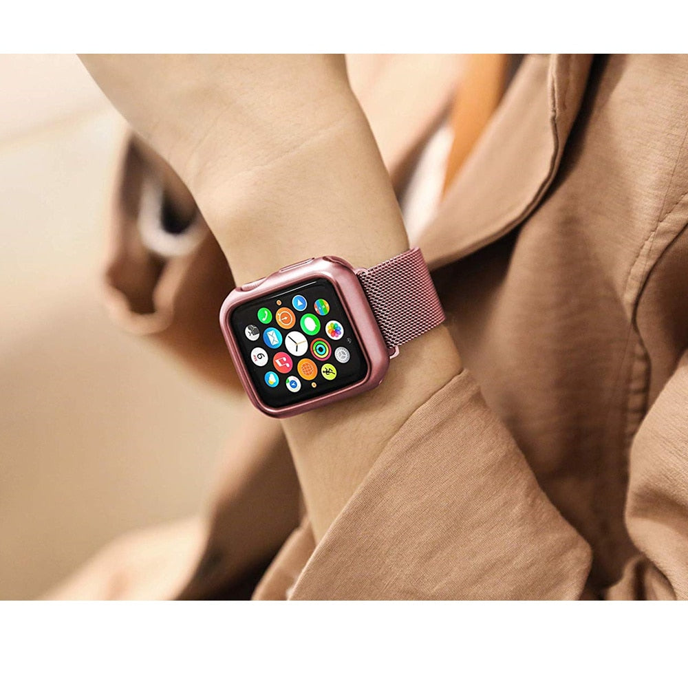 Protective Apple Watch Case in GOLD, SILVER, ROSE - Wristwatchstraps.co