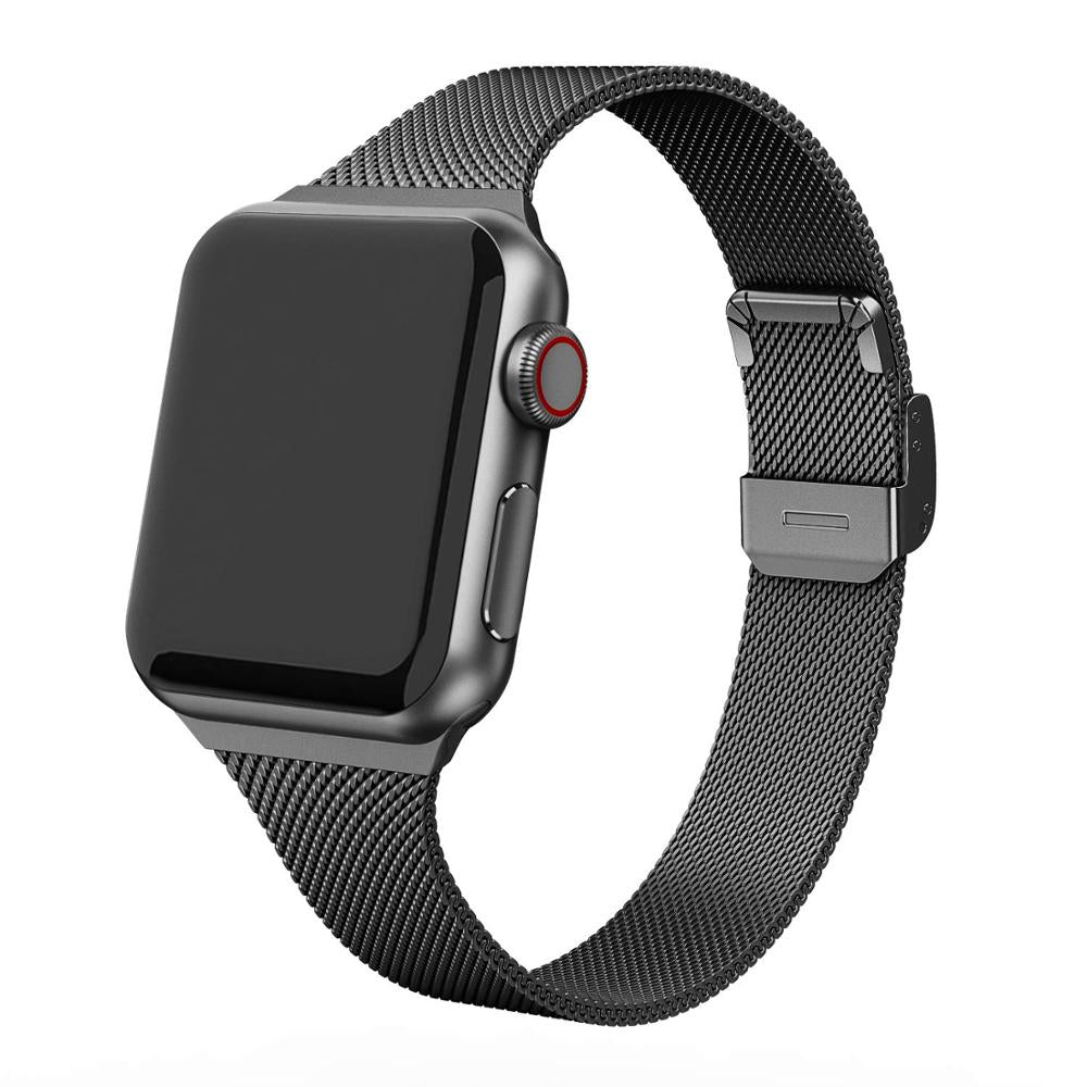 Slim Milanese Strap with Clasp for Apple Watch - Wristwatchstraps.co