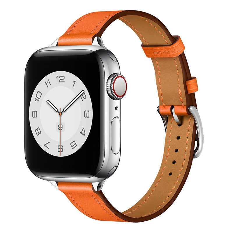 Single Tour Slim Genuine Leather strap For Apple Watch - Wristwatchstraps.co