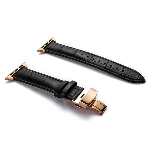 Leather watchband bracelet for Apple watch series 5 4 3 2 - Wristwatchstraps.co