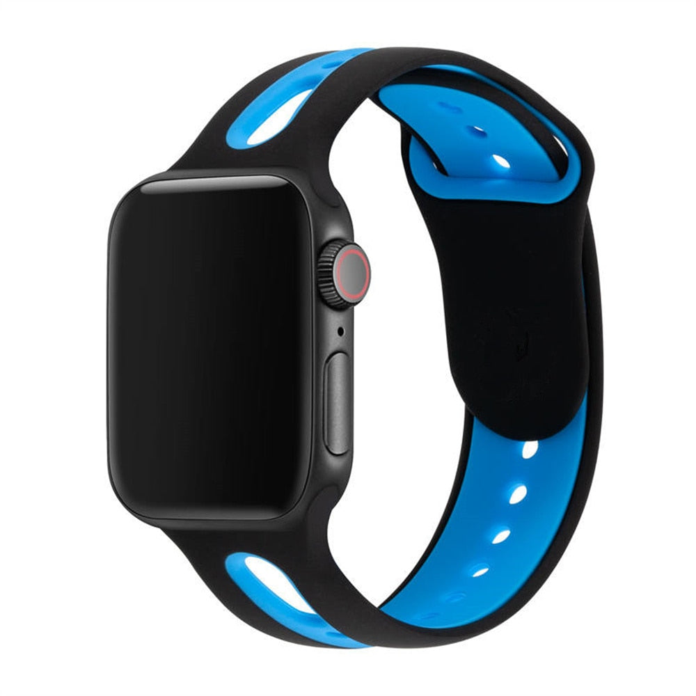 Slotted Gap Sport Silicone Strap For Apple Watch Wristwatchstraps