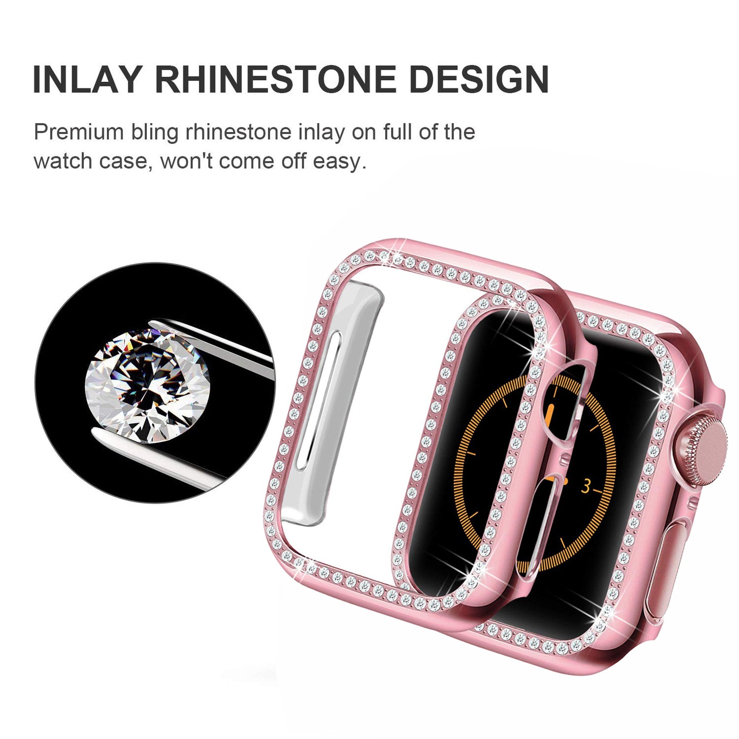 Luxury Diamond Rhinestone Crystal Stone Band + Case Combo for Apple Watch - Wristwatchstraps.co