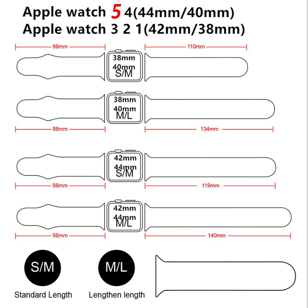 Apple watch sale 44mm band size