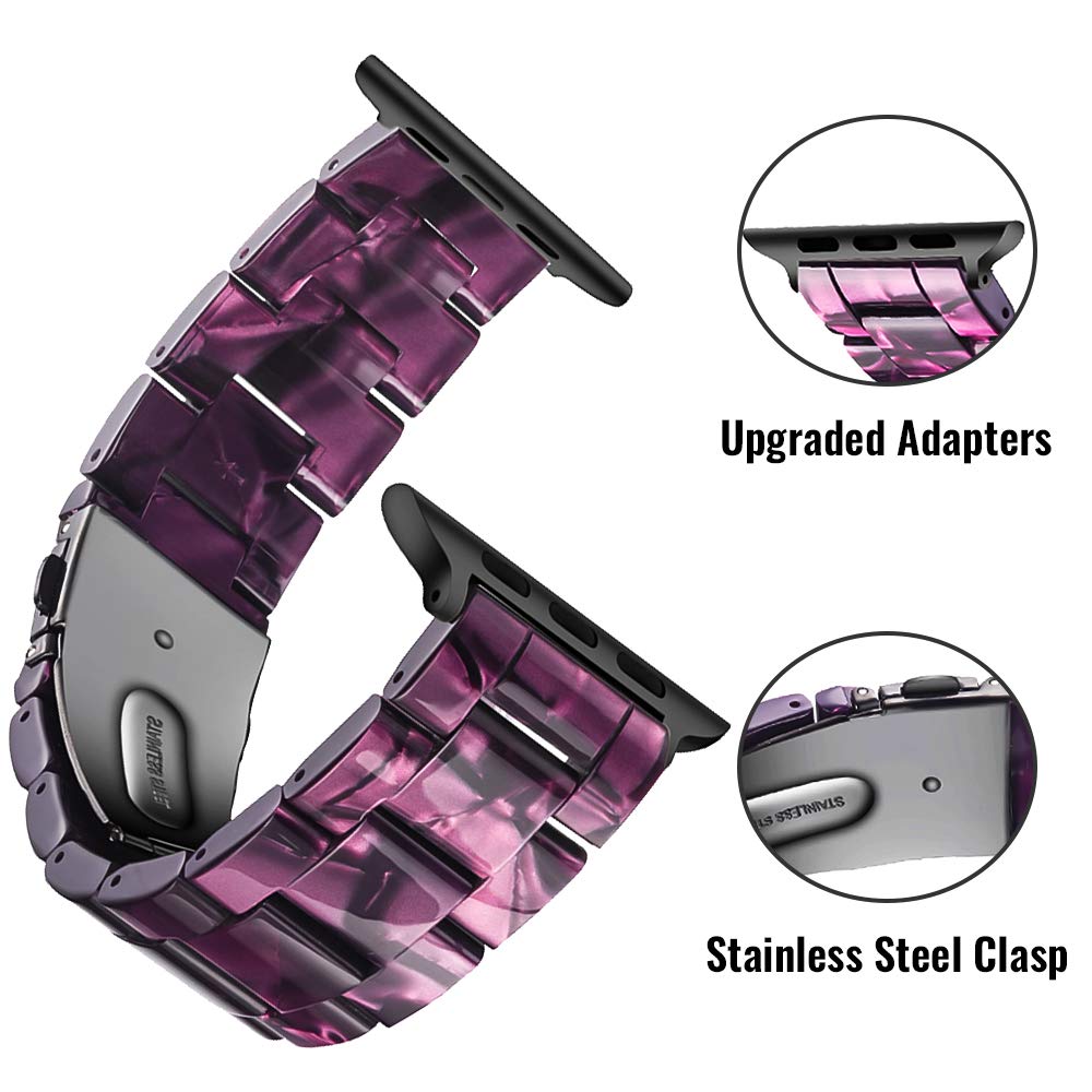 Resin Watch Strap with Stainless Steel Buckle for Apple Watch - Wristwatchstraps.co