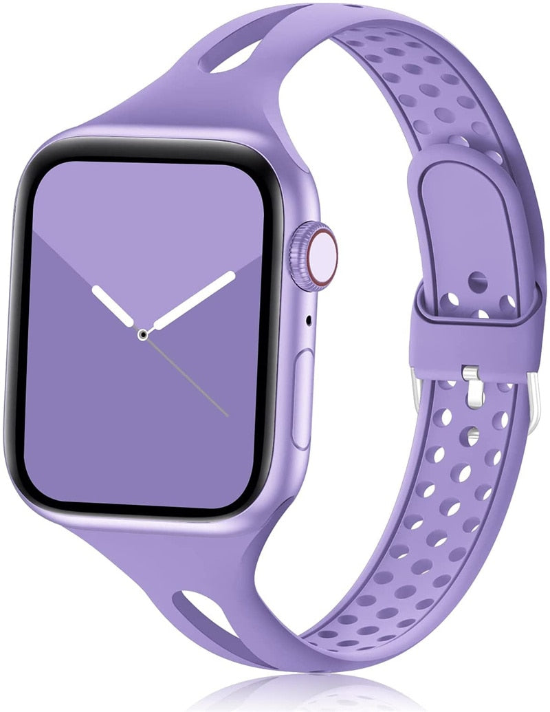 Slim Sport Silicone Strap with Buckle for Apple watch - Wristwatchstraps.co