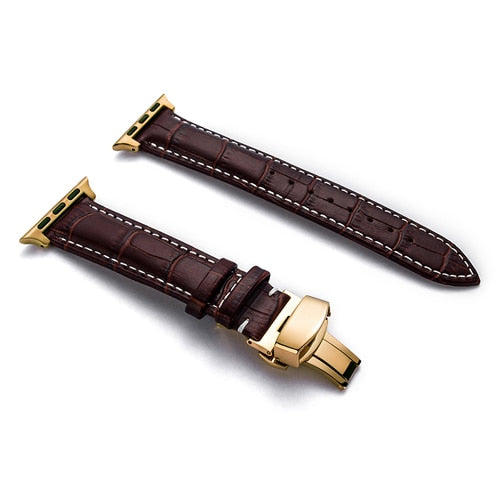 Leather watchband bracelet for Apple watch series 5 4 3 2 - Wristwatchstraps.co