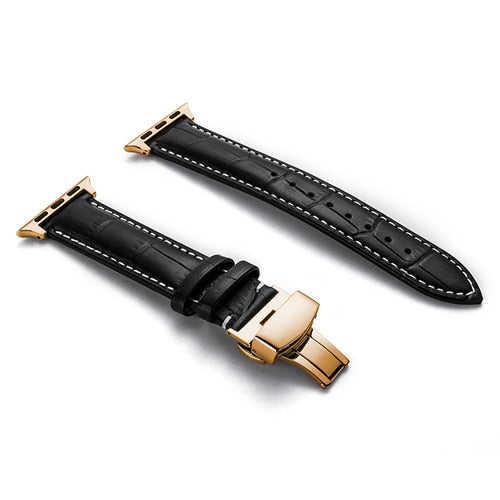 Leather watchband bracelet for Apple watch series 5 4 3 2 - Wristwatchstraps.co