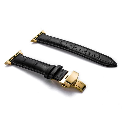 Leather watchband bracelet for Apple watch series 5 4 3 2 - Wristwatchstraps.co