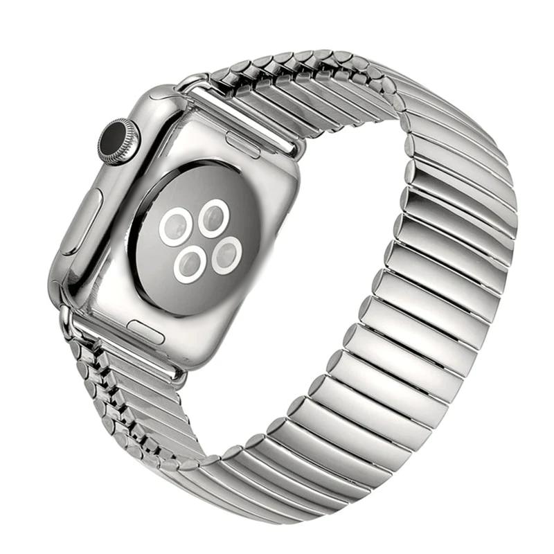 Silver Elastic Stainless Steel Solo Loop Strap for Apple Watchband - Wristwatchstraps.co