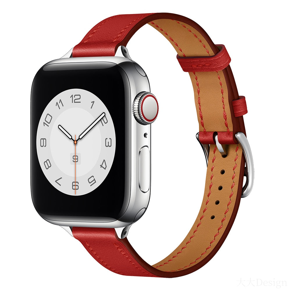 Single Tour Slim Genuine Leather strap For Apple Watch - Wristwatchstraps.co