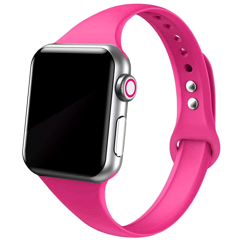 Slim Silicone Strap for Apple watch band - Wristwatchstraps.co